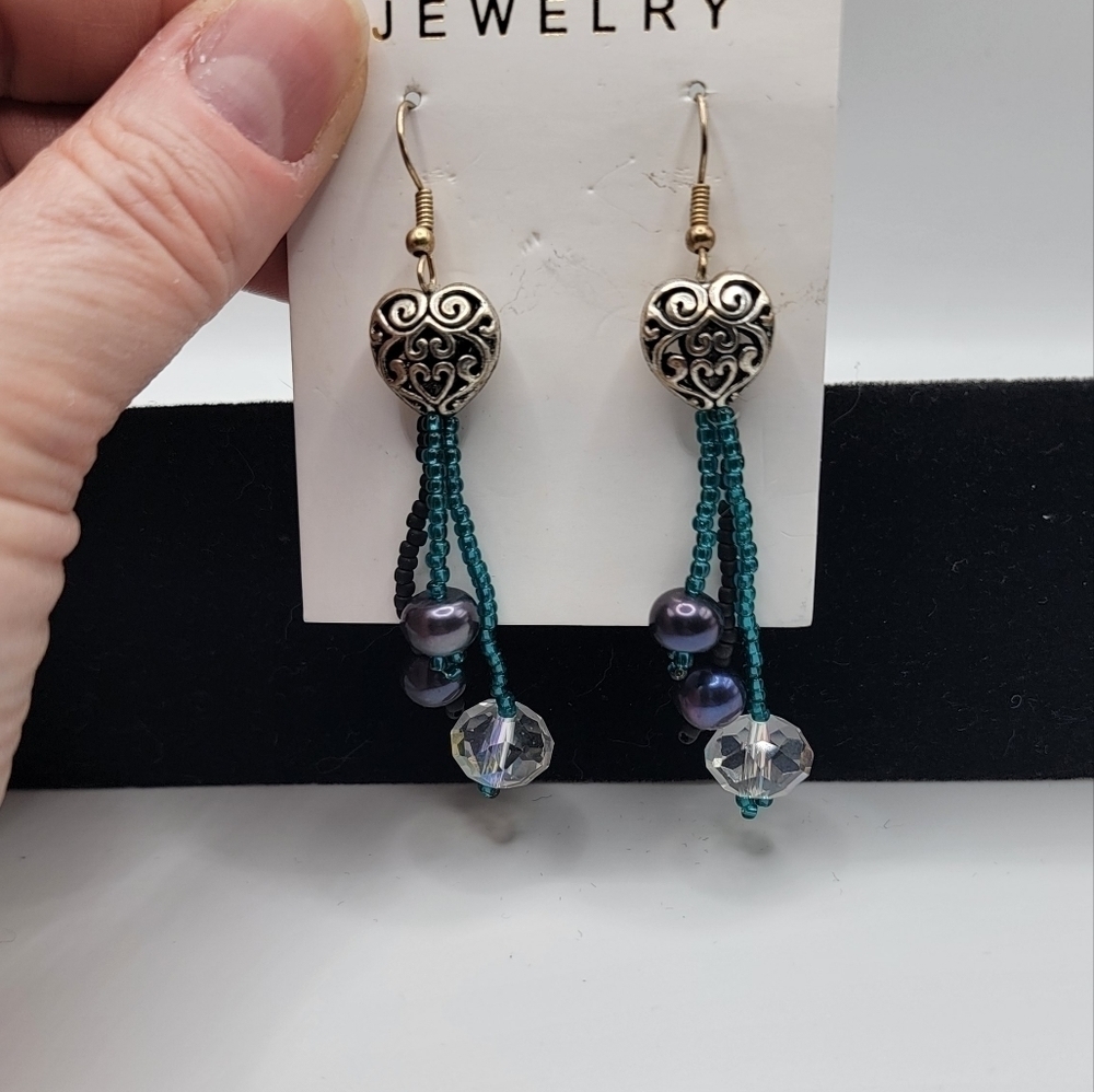 New Heart Beaded Earrings